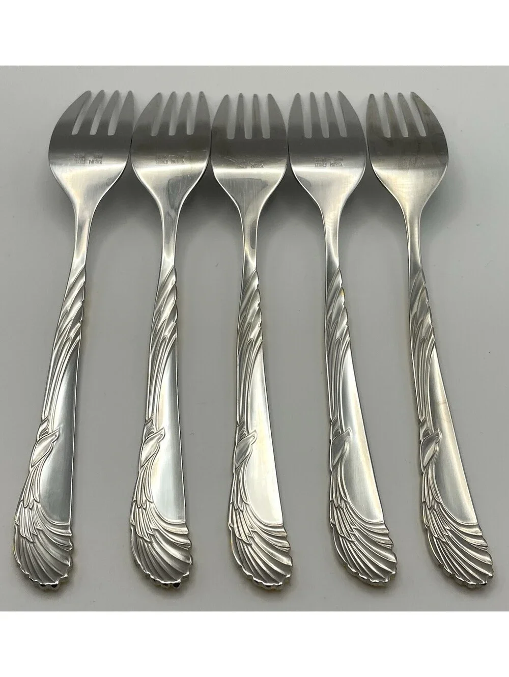 (5) Sasaki WINGS Gold Accent Gerald Patrick Stainless Salad Fork Lot ~ 6.75”